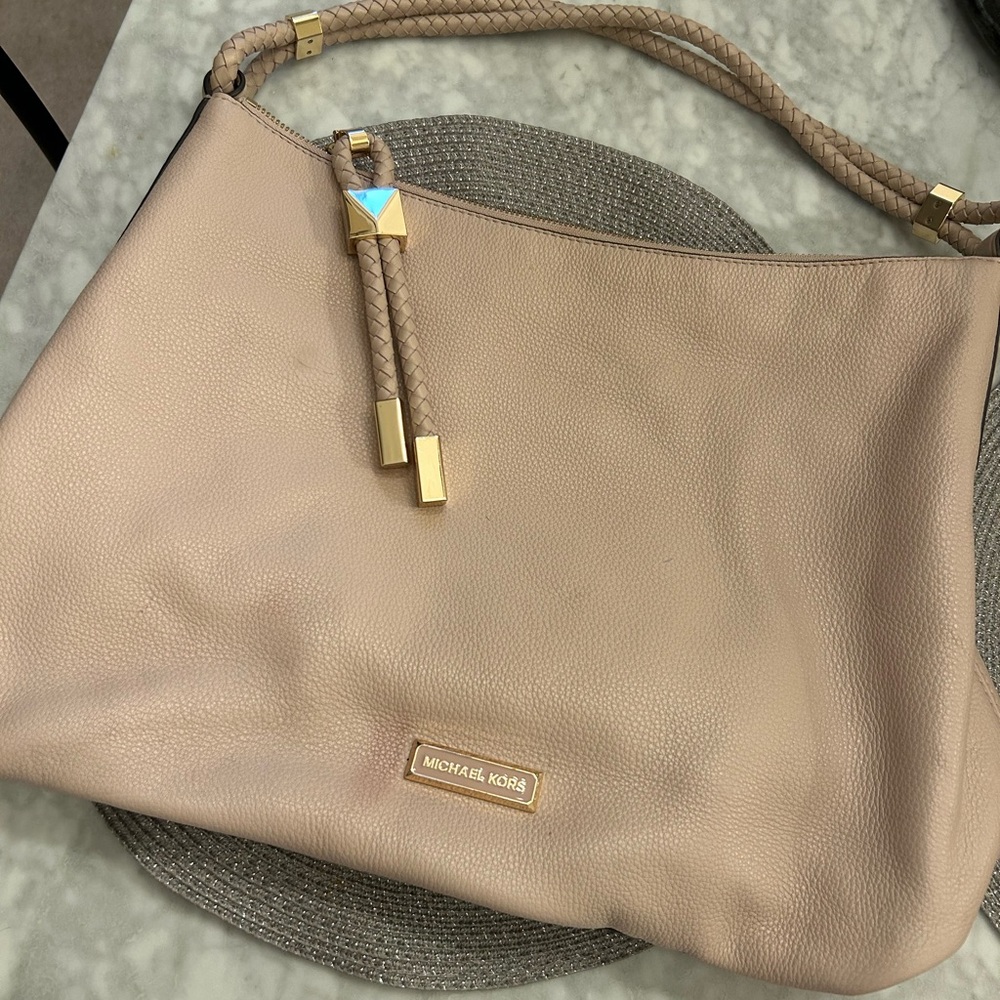 Michael Kors Light Pink Cream Hobo Bag with Gold Hardware